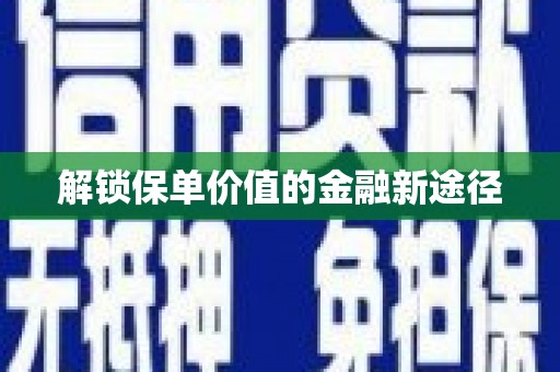 福绵解锁保单价值的金融新途径