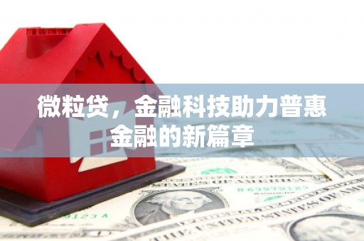 福绵微粒贷，金融科技助力普惠金融的新篇章