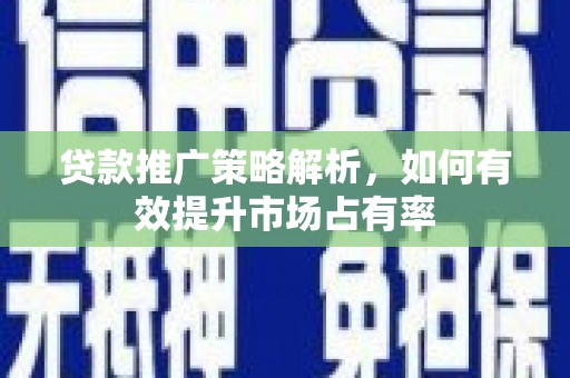 福绵贷款推广策略解析，如何有效提升市场占有率