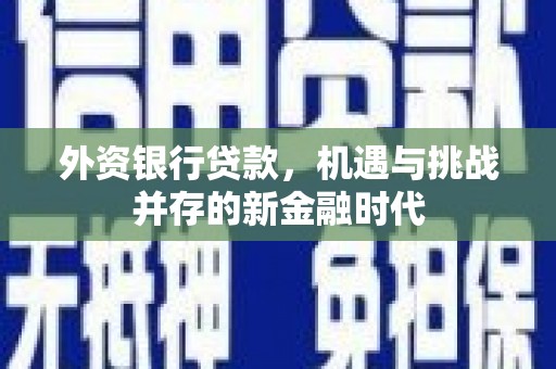 福绵外资银行贷款，机遇与挑战并存的新金融时代