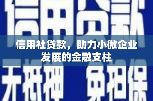 福绵信用社贷款，助力小微企业发展的金融支柱