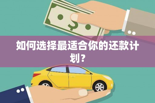 福绵如何选择最适合你的还款计划？
