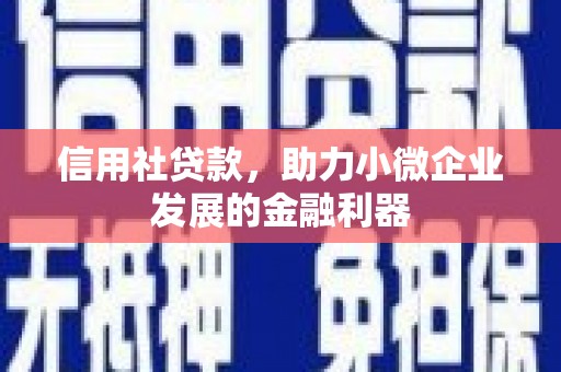 福绵信用社贷款，助力小微企业发展的金融利器